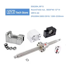 High Precision Ballscrew SFU2004/2005/2010 Length 1200-2500mm+SFU Nut+HM15-60 Cast Aluminum C5/C7 +BF15+DSG20H+Coupling 30*40