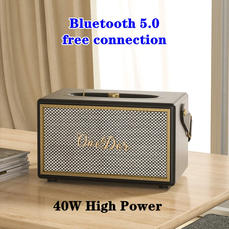 2022 new retro bluetooth speaker light luxury portable high-end gift home decoration bluetooth multi-function speaker tf card