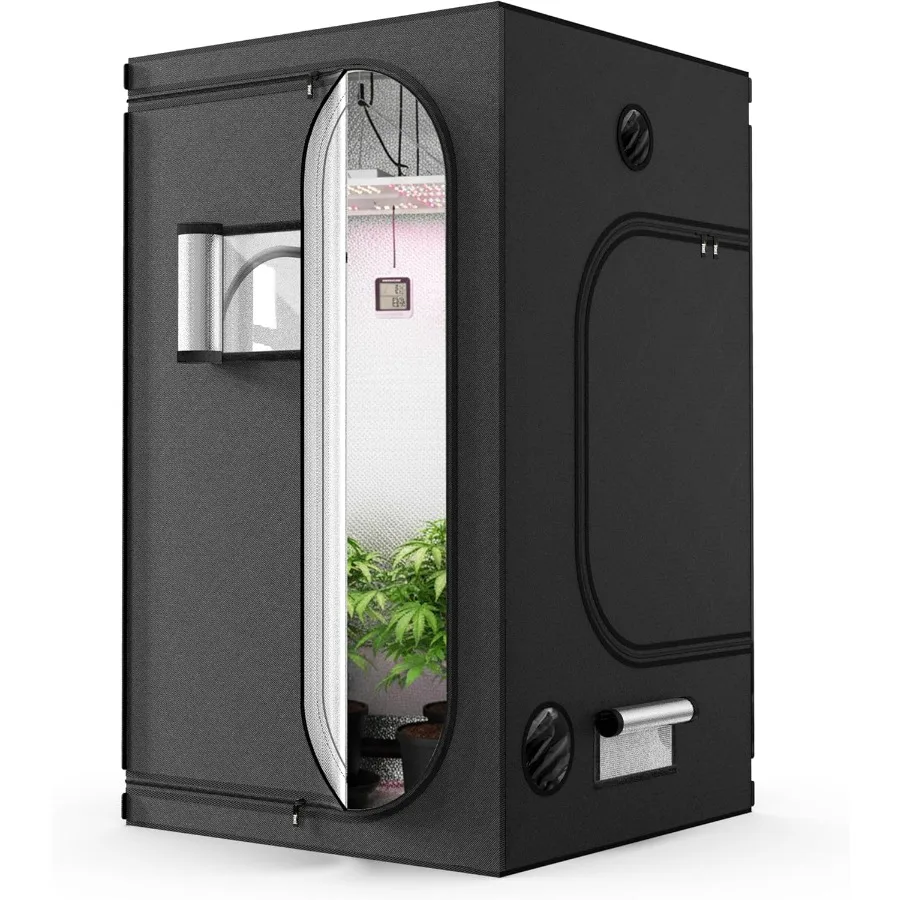 

48 x 48 x 78 Hydroponic Water-Resistant Grow Tent with Observation Window Removable Floor Tray and Tool Bag for Indoor Plant Se