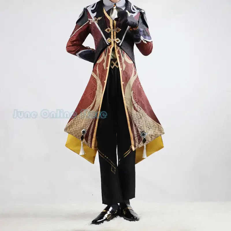 Genshin Zhongli Cosplay Costume Wig Hair Genshin Impact Liyue Morax Zhong Li Cosplay Outfits Costumes