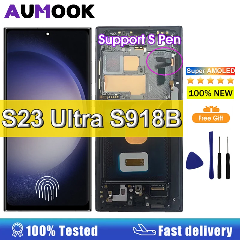 Écran AMOLED pour Samsung Galaxy S23 Ultra LCD écran tactile assemblée pour Samsung S23 Ultra 5G remplacement de l'écran LCD