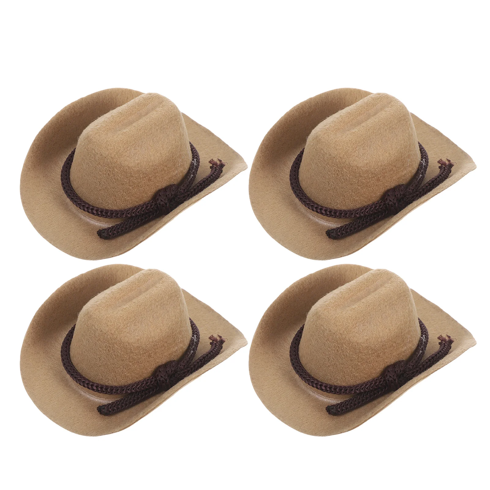 

4Pcs Mini Cowboy Hats 8cm Miniature Western Style Cowgirl Caps for Party Decoration Craft Accessories Mini Cowgirl Hat