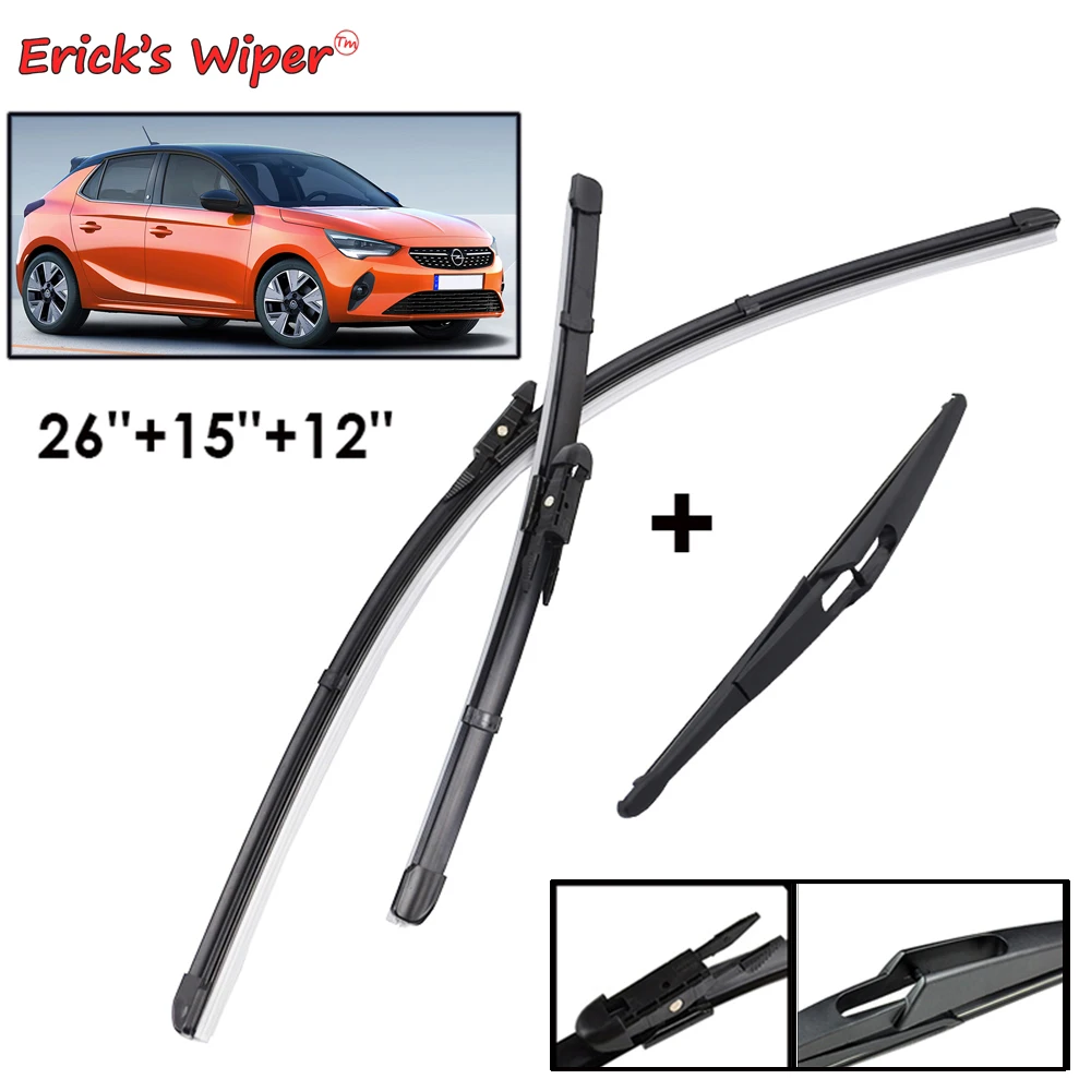 Erick\'s Wiper Front & Rear Wiper Blades Set For Opel Corsa E 2015 - 2018 Windshield Windscreen Window Rain Brushes 26\