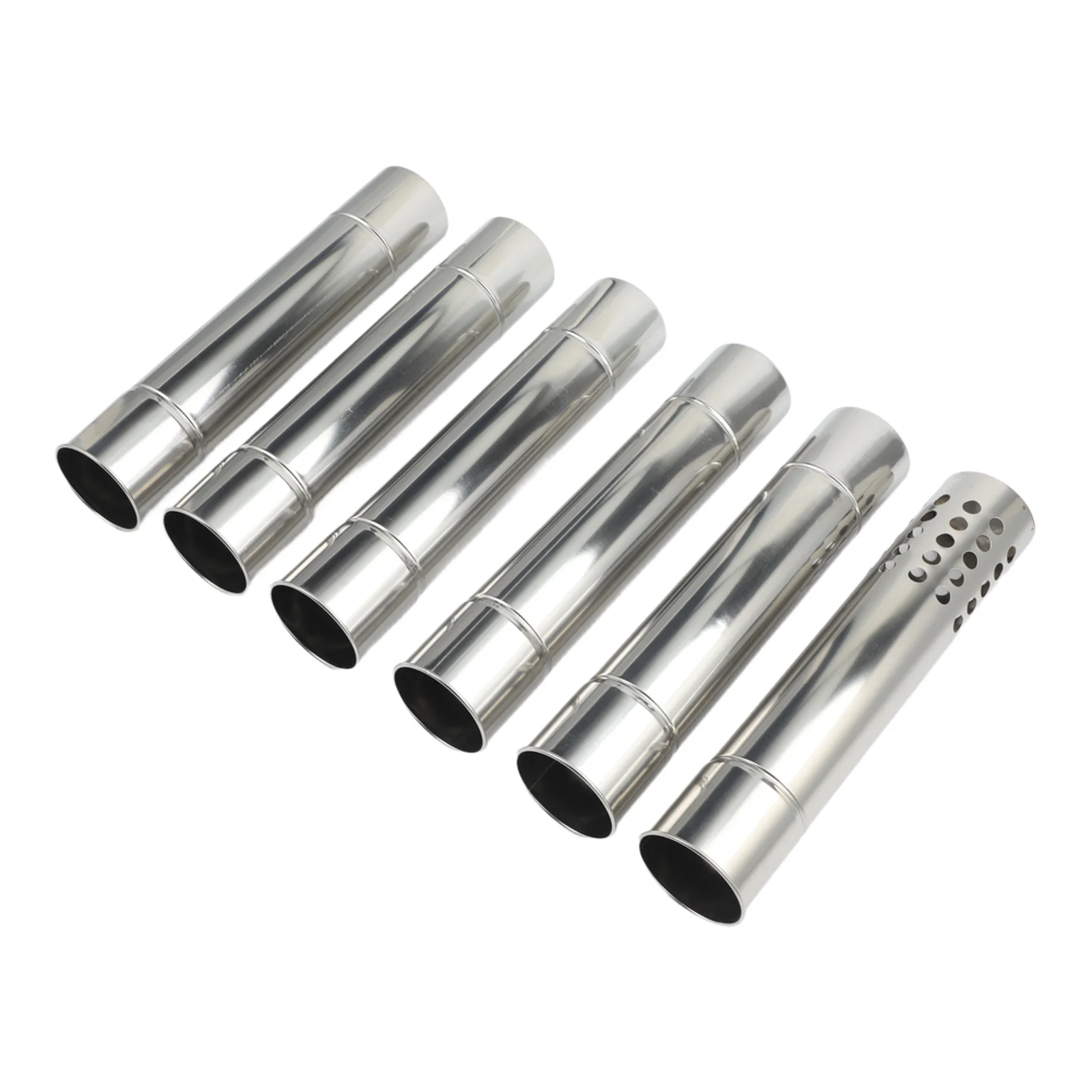 Camping Tent Wood Stove Chimney Pipe Kit with 5 Pipes and Spark Arrestor Compatible with Portable Wood Burning Stove Openings