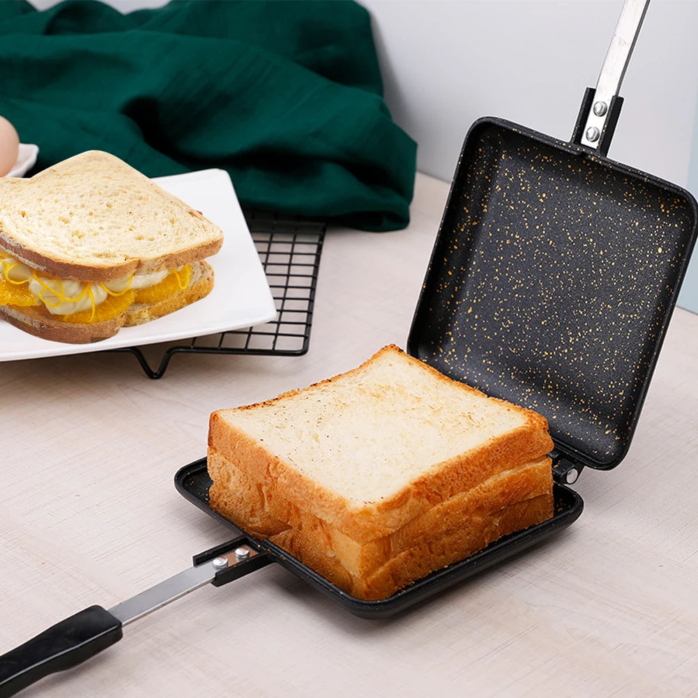 

Sandwich Mold Waffle Mold, Easy to Clean, Bread Barbecue Plate, Toast Frying Pan, Home Double Side, Non-stick Aluminum Alloy