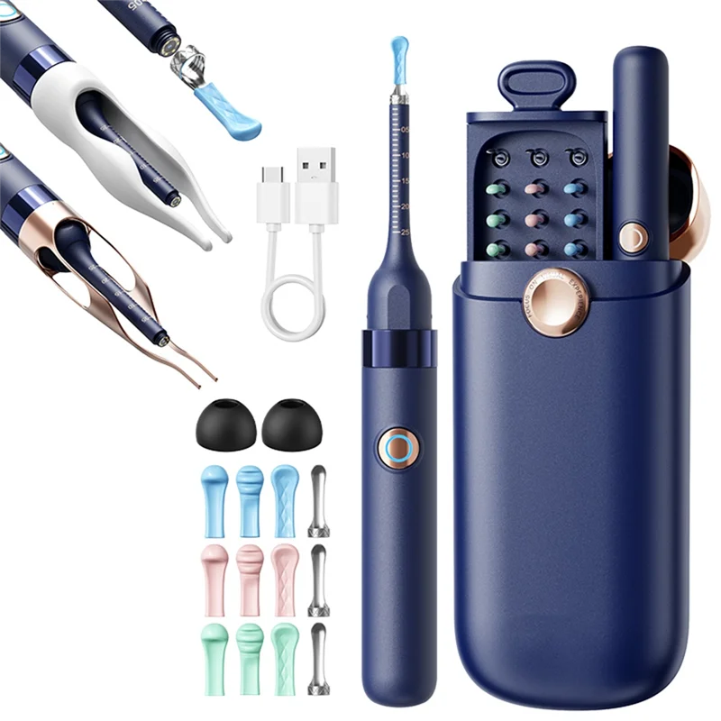 A01V-multifuncional visual ferramenta de limpeza de ouvido inteligente visual limpador de cera de ouvido com câmera 800w hd visual endoscópio de cera de ouvido