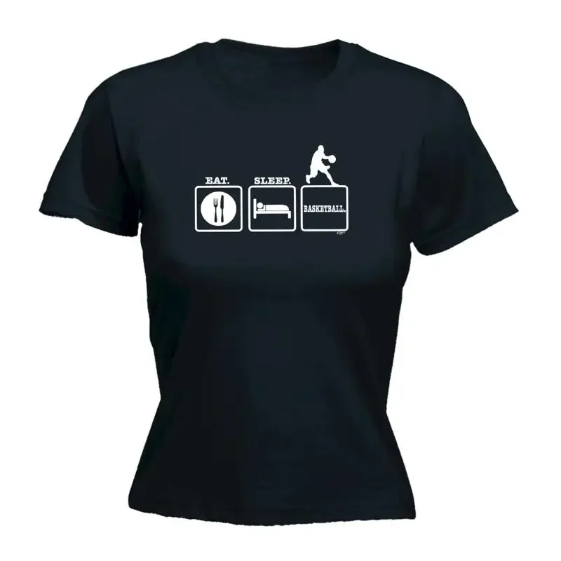 Eat Sleep Basketball Womens T Shirt Funny Novelty Gift