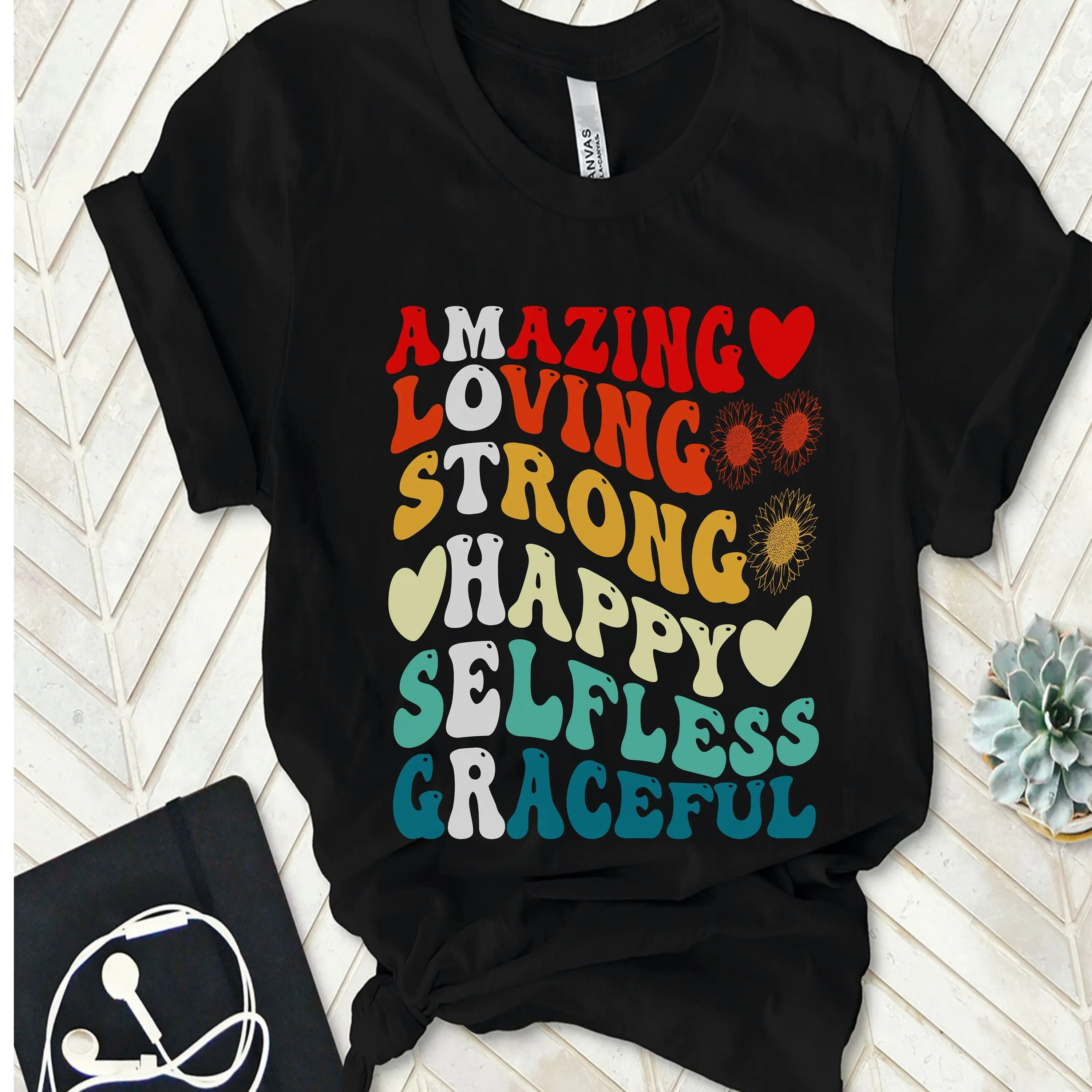 Mother acronym Amazing loving strong happy selfless graceful Mother's day mom Mothers Mammas Groovy Mum T shirt