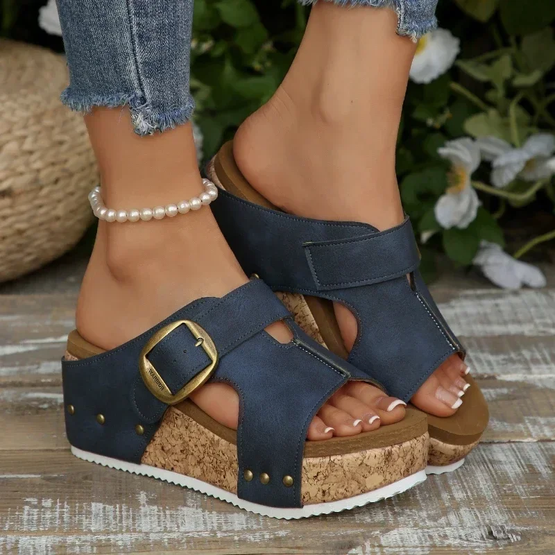 

Women Platform Sandals Fashion Wedges Sandals Women 2025 New Casual Slippers Open Toe Beach Shoes for Women Zapatos De Mujer
