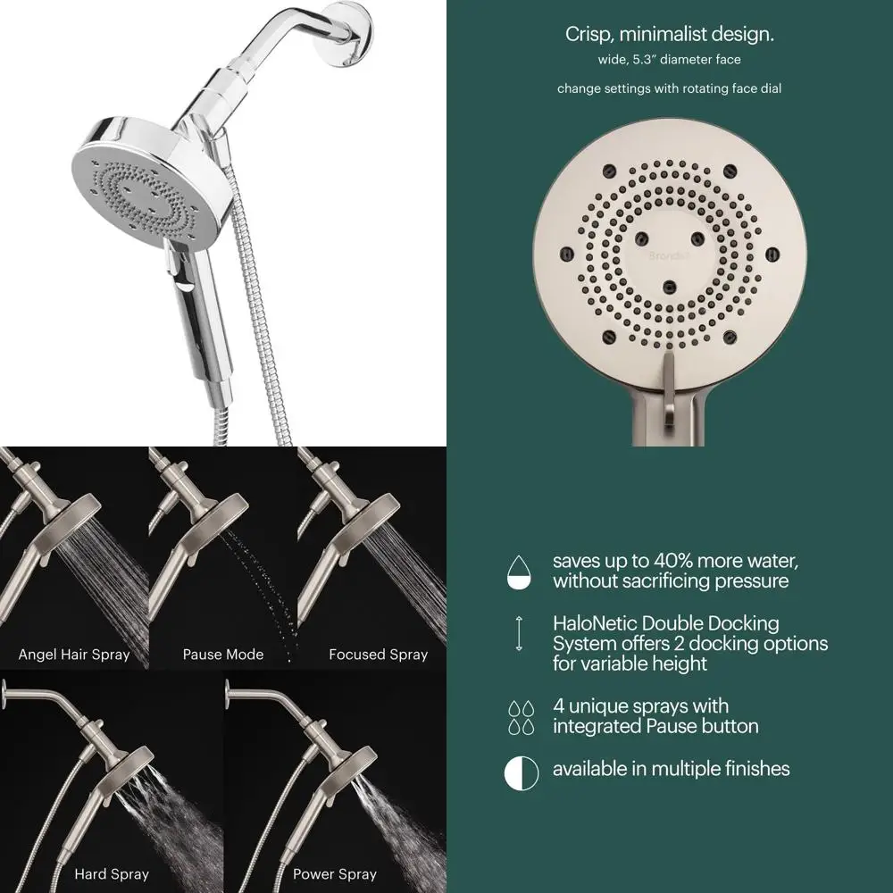 

Nebia Yuba HaloNetic 60 Magnetic Shower Head with 5 Modes, Chrome Finish