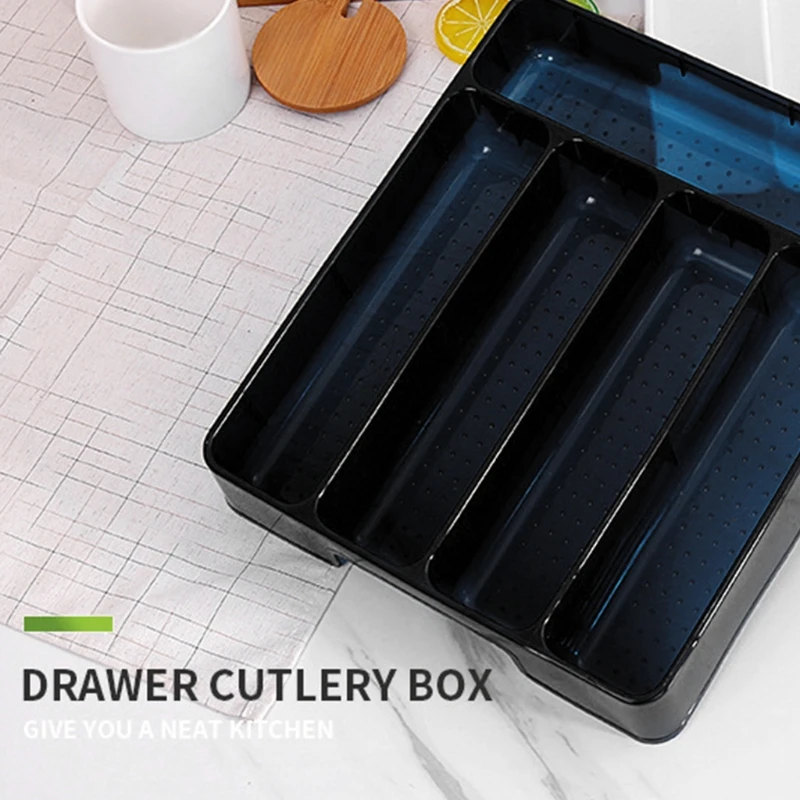 Kitchen Tools Drawer Organizer Tray Spoon Forks Cutlery Separation Finishing Rack Storage Box Portable Cutlery Container Box