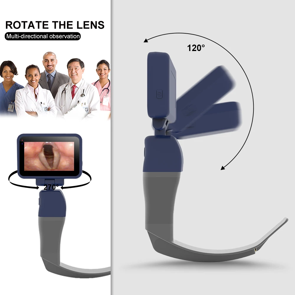 4.5“ Big Screen Video Laryngoscope Reusable Sterilizable Blades Color TFT LCD Digital Video Laryngoscope