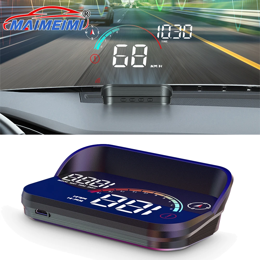 M22 Car Head Up Display GPS Speedometer KMH MPH Windshield Projector On-board Computer With Overspeed alarm for All Cars