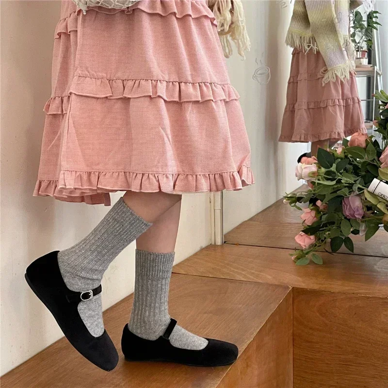 جورب طويل حراري من الصوف للنساء ملابس منزلية للنوم سميكة ودافئة جوارب دائرية جوارب نسائية للخريف والشتاء Calcetines Mujer #5