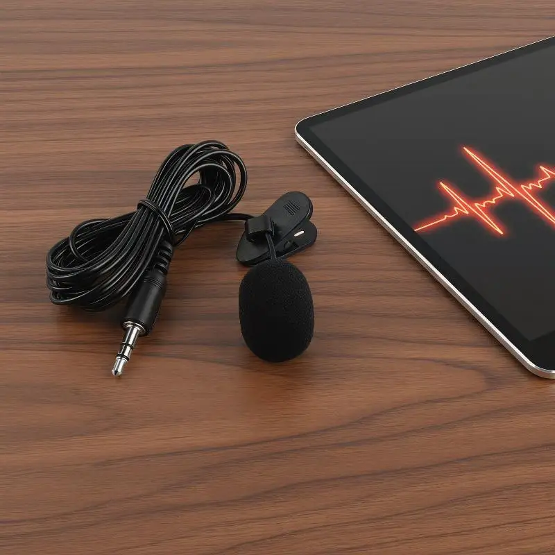 Nuevo micrófono de solapa mini portátil de 1.5 m, condensador de clip, con cable USB 3.5mm Type C, para laptop, PC, cámara 3