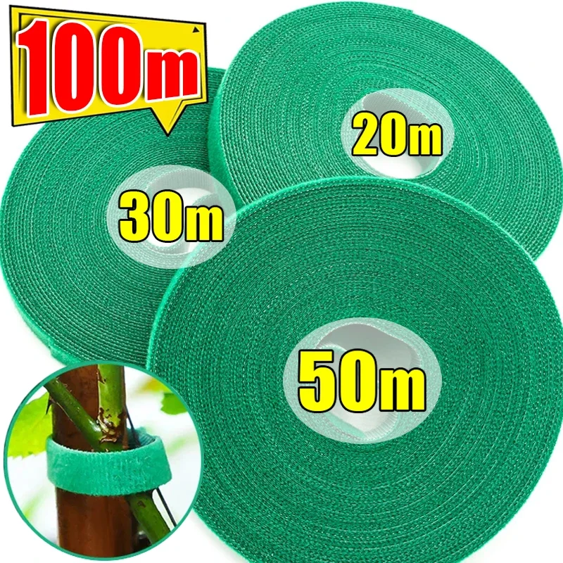 

/2M Plant Nylon Tie Green Garden Twine Self Adhesive Adjustable Plants Bandage Hook Loop Support Reusable Fastener Tape