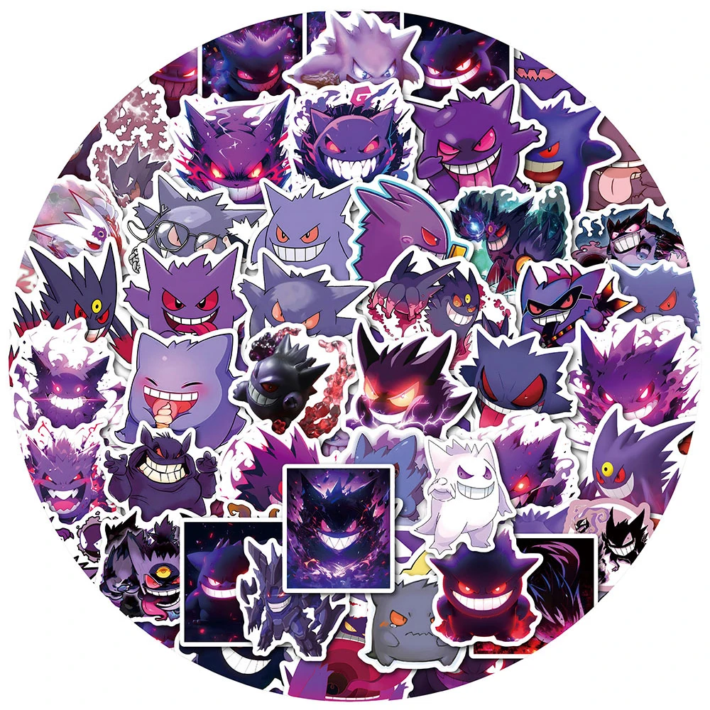 10/30/50pcs Pokemon Gengar Anime Stickers Toy DIY Water Bottle Phone Suitcase Car Waterproof Cool Cartoon Vinyl Sticker Kid Gift