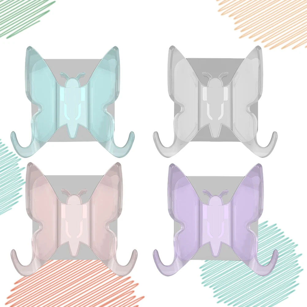 

4 Pcs Shape Hooks Hanger Kitchen Towel Multifunction Hanging Clothes Plastic Suction