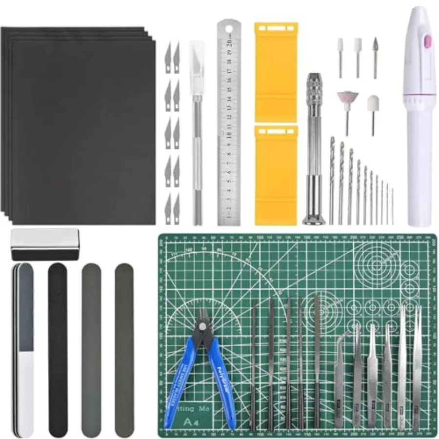 Profional 53 PCS am Model Tools Kit Hobby Building Tools Craft Set am Modeler Basic Tools for Basic Model Building, Repairing a