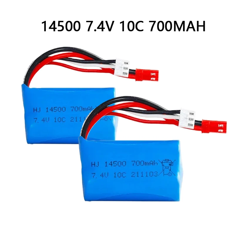 لسيارة التحكم عن بعد قارب الطرق الوعرة مركبة عالية السرعة بطاريات السيارات عالية المعدل 7.4 فولت 2 ثانية 700 مللي أمبير 10C 14500 بطارية ليبو