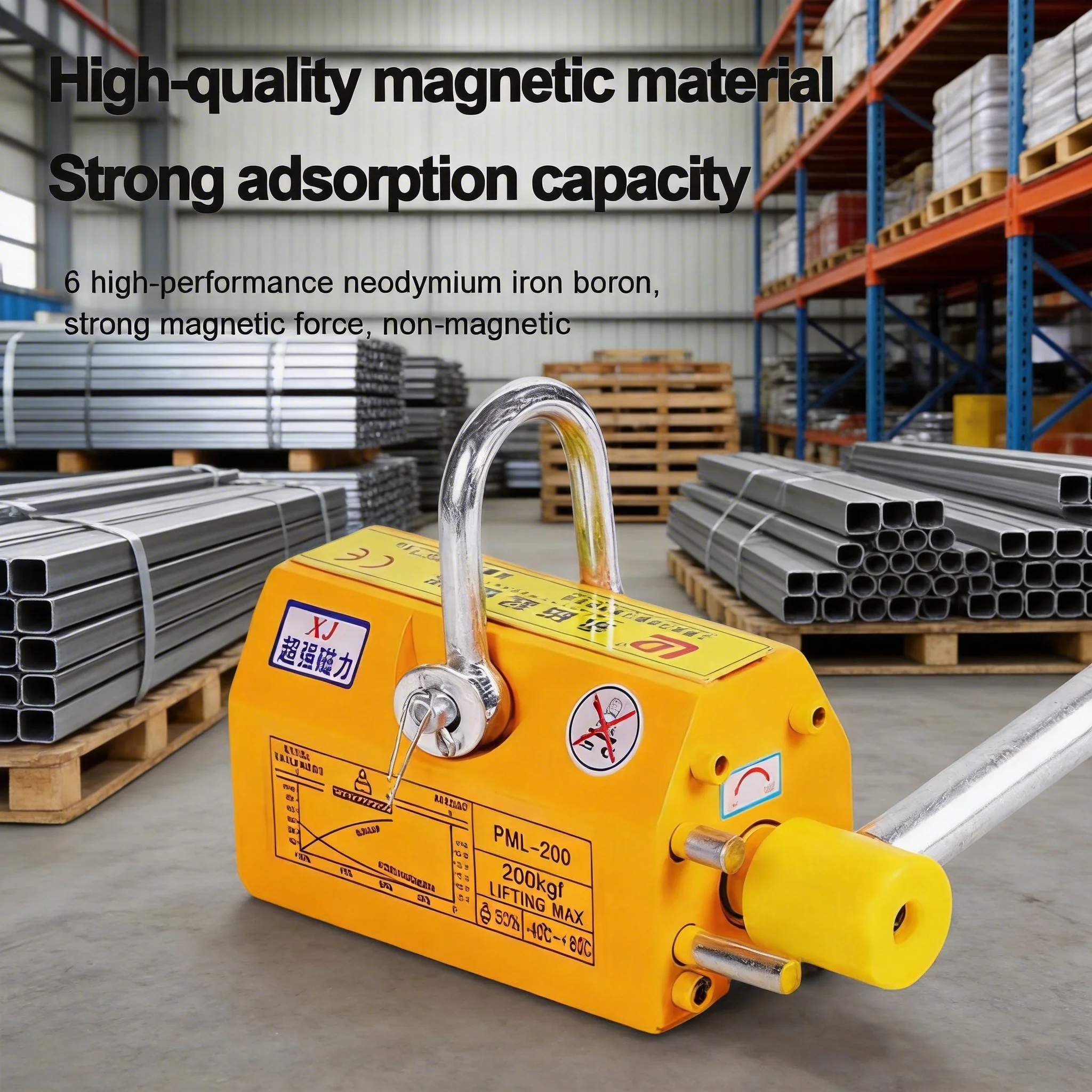 Pengangkat Magnetik Permanen 1 - Magnetic Lifter Permanent Crane Hoist 600Kg ulasan dan harga