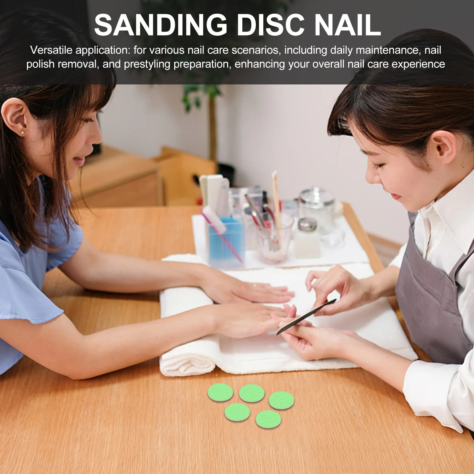 

50pcs Nail Polishing Tool Durable Sandpaper Fine Grit Pad Manicure Drill Attachment Buffing Disc Sanding Disc Nail Art Sanding