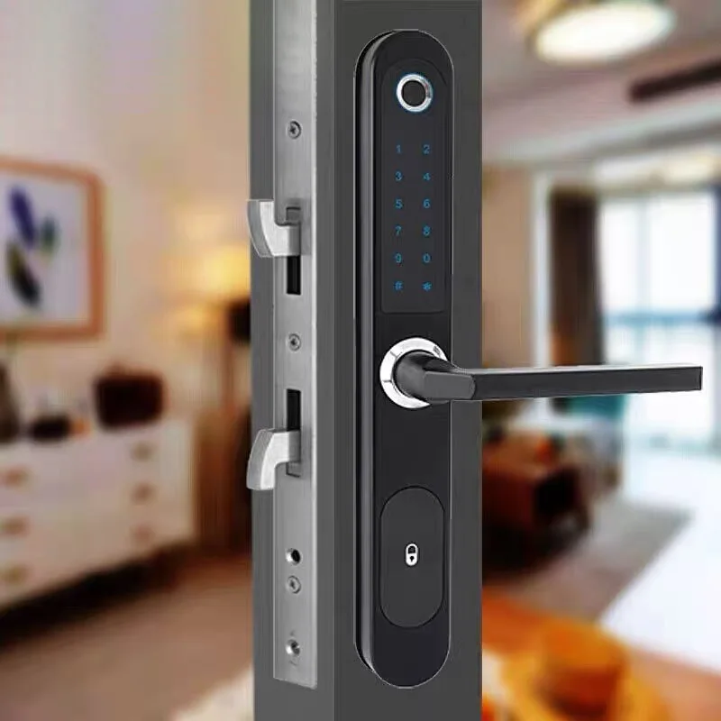 

Умный замок для раздвижных дверей, уличный умный замок для стеклянных дверей с алюминиевой рамой и функцией распознавания отпечатков пальцев