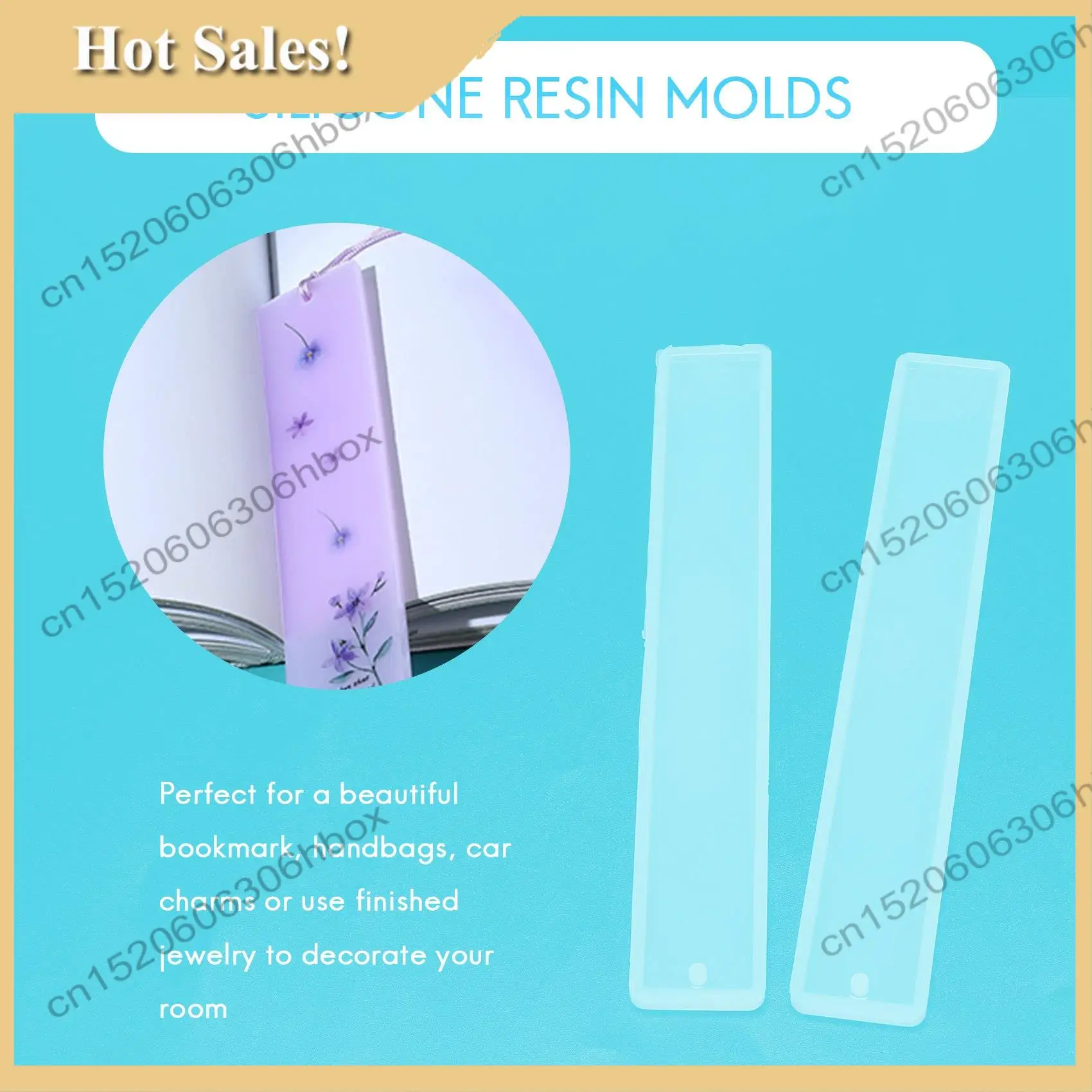 

-HOPE 12 Pcs/Set Rectangle Silicone Bookmark Mold DIY Bookmark Mould Making Epoxy Resin Jewelry