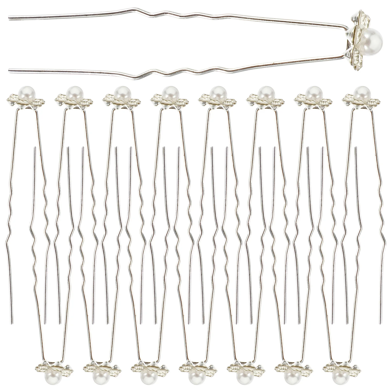 

20Pcs Rhinestone Pearl Flower Hairpins Delicate Alloy Hair Clips Elegant Updo Hair Accessories for Party Wedding Daily Use