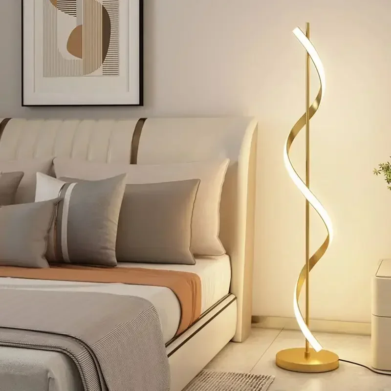 Modern LED Floor Lamp Luxury Stand Light 140CM Bedroom Bedside Living Study Simple Revolve Milieu Indoor Home Decorative Fixture