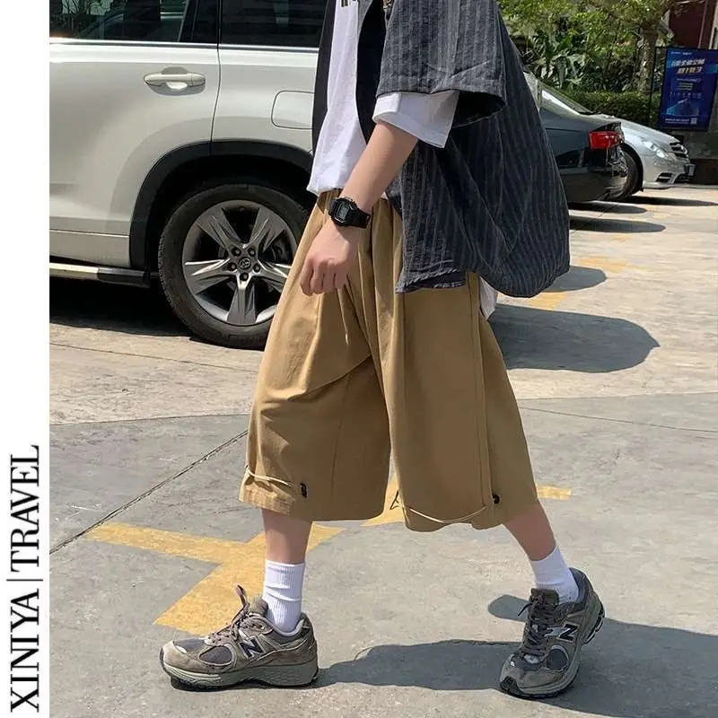 

Горные уличные рабочие шорты, мужские летние широкие брюки восьми четвертей в японском стиле