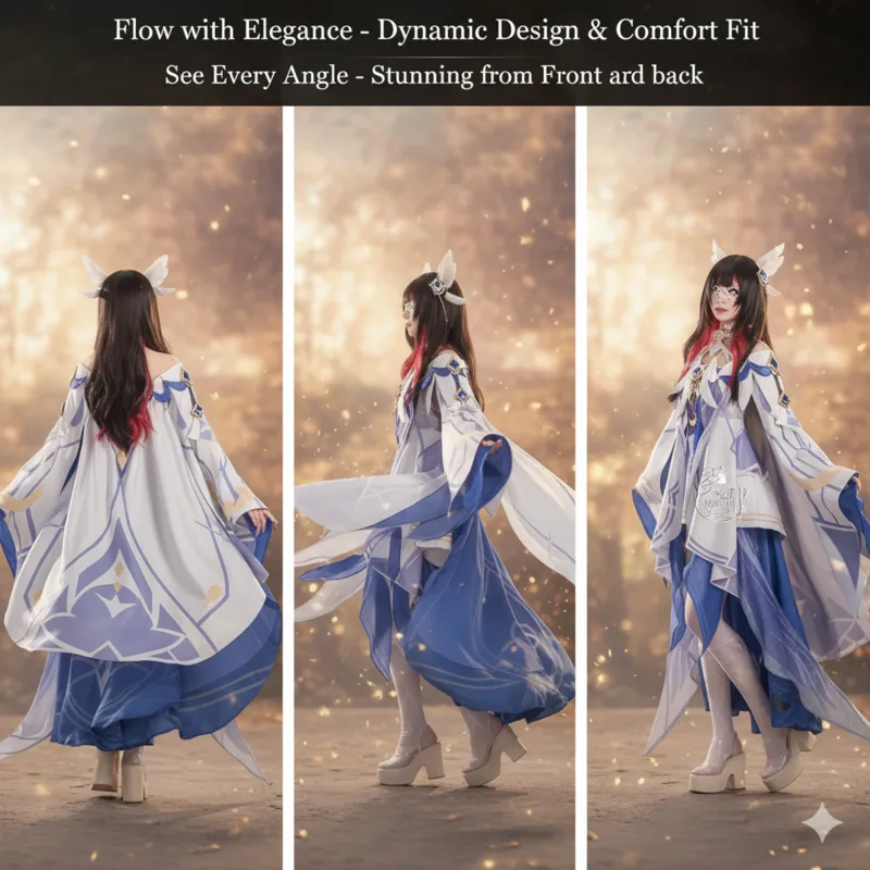 

Lolita Genshin Moon Columbia Dresses Girl Y2K Anime Cosplay Costume Spliced Game Outfit Full Set Inspired Cosplay Clothing New