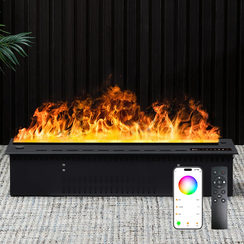 

Custom Recessed 3D Steam Fireplace 64 RGB Color Flame Auto Refill Built-in Humidifier Indoor Wall Decor