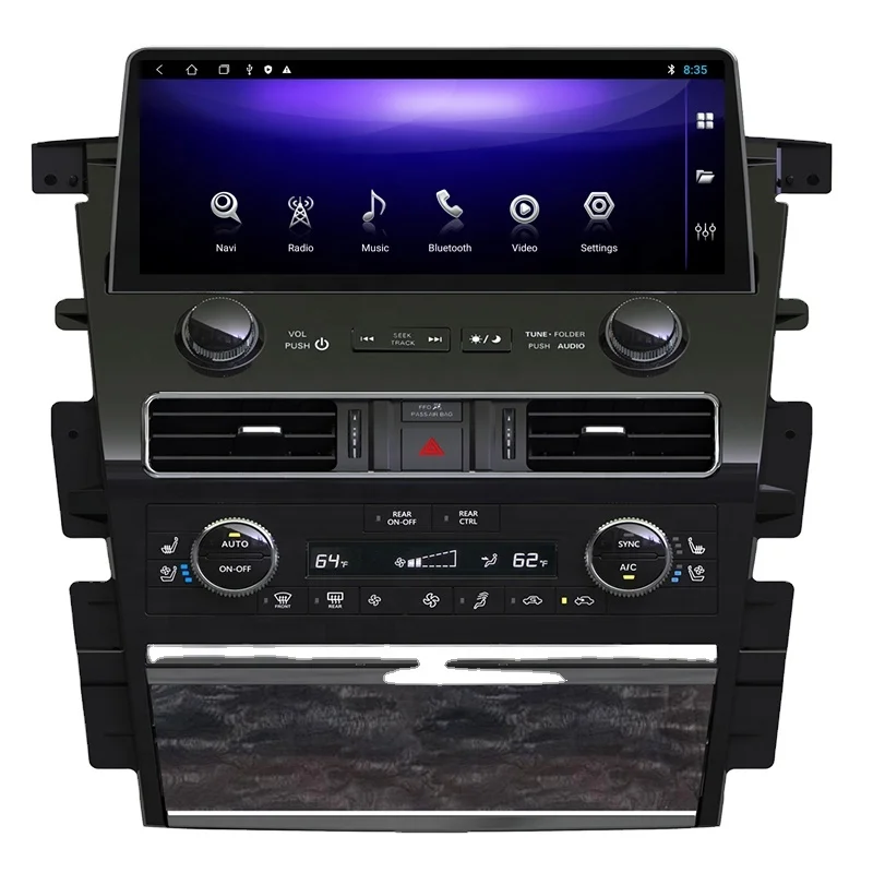 

12.3" 12 Car Multimedia Player Armada Patrol Y62 QX80 QX56 2010 - 2022 With Carplay Auto 4G 360