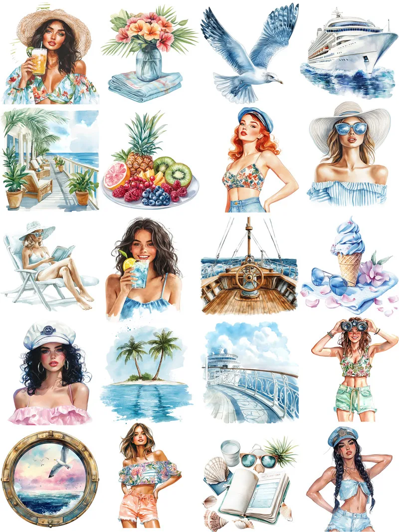 Vacation girl Stickers Crafts And Scrapbooking stickers kids toys book Decorative sticker DIY Stationery