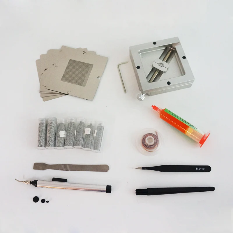 90mm BGA Solder Rework Station with Universal Stencil Kit Solder Balls for Laptop Gaming Consoles for Solder Repair