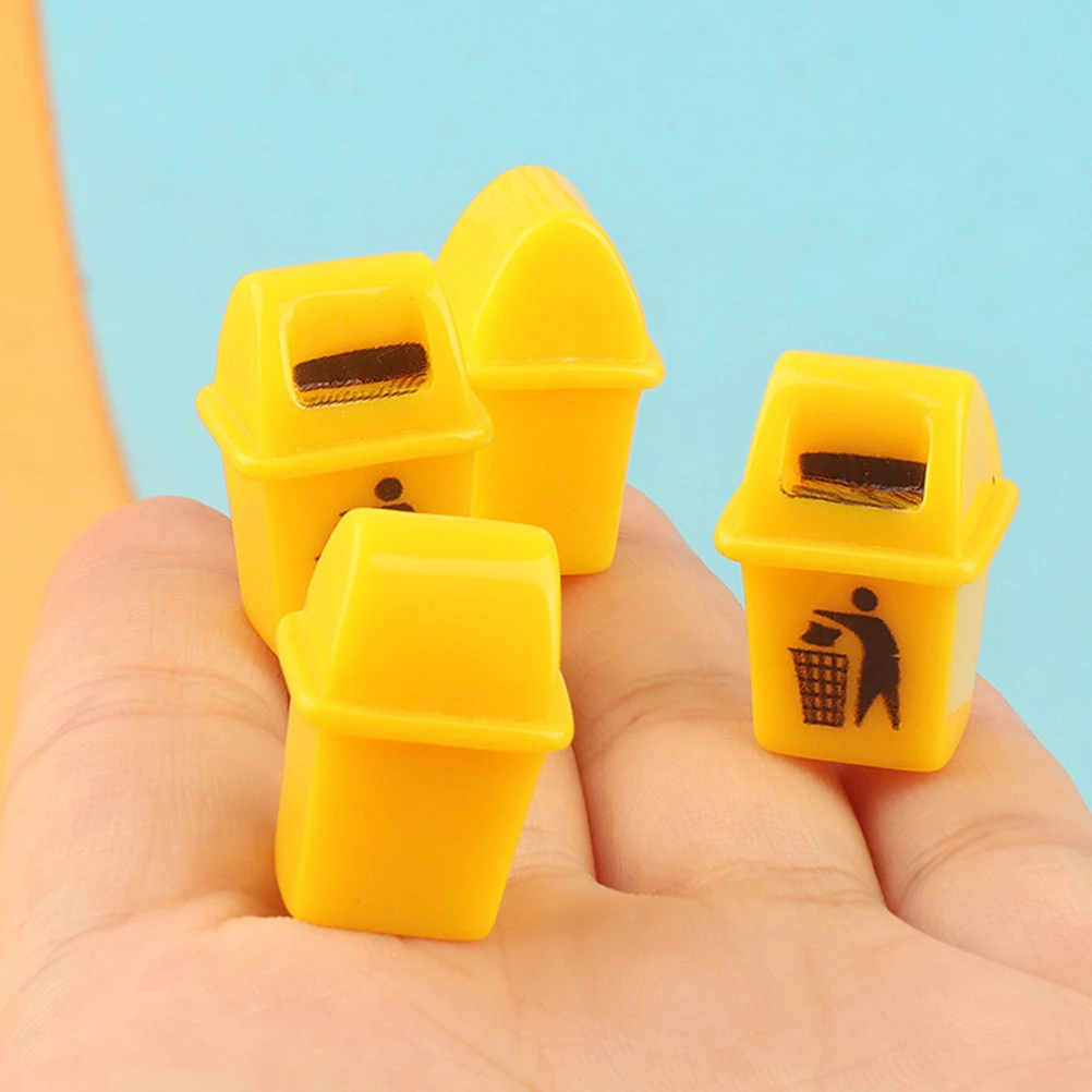 

12 Pcs Mini Trash Can Litter Bin Model House Tiny Waste Small Trashcan Garbage Decorate Miniature