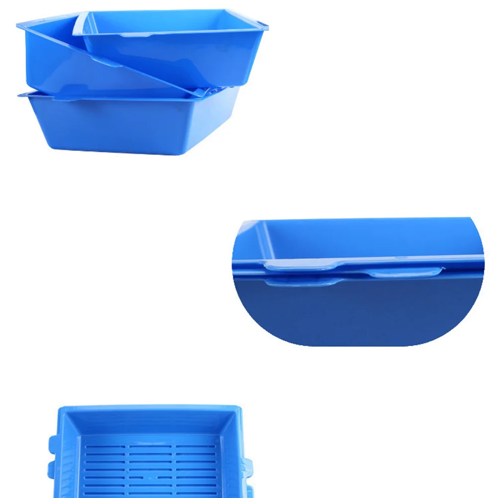 

1Pcs Cat Litter Box Durable Ecofriendly Material Easy Clean Spill Prevention Design Blue Pet Supplies Cat Litter Box