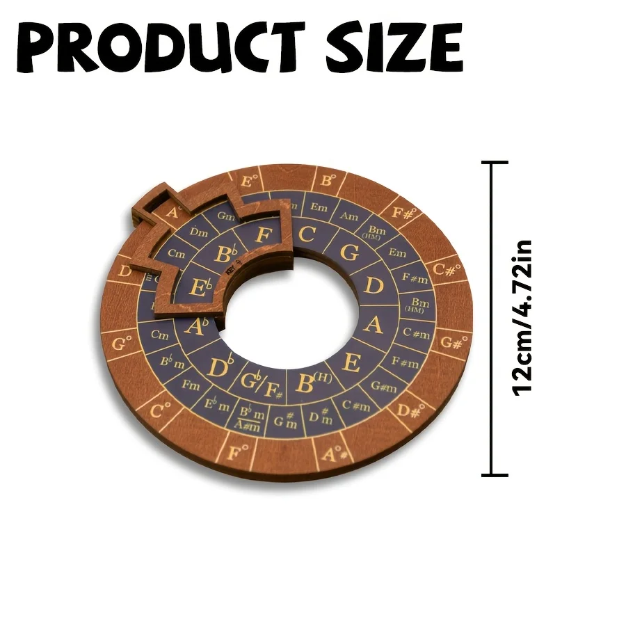 Circle of Fifths Wooden Melody Tool, Music Theory Chord & Scale Disk, Turntable for Learning, Teaching & Practice - view 6