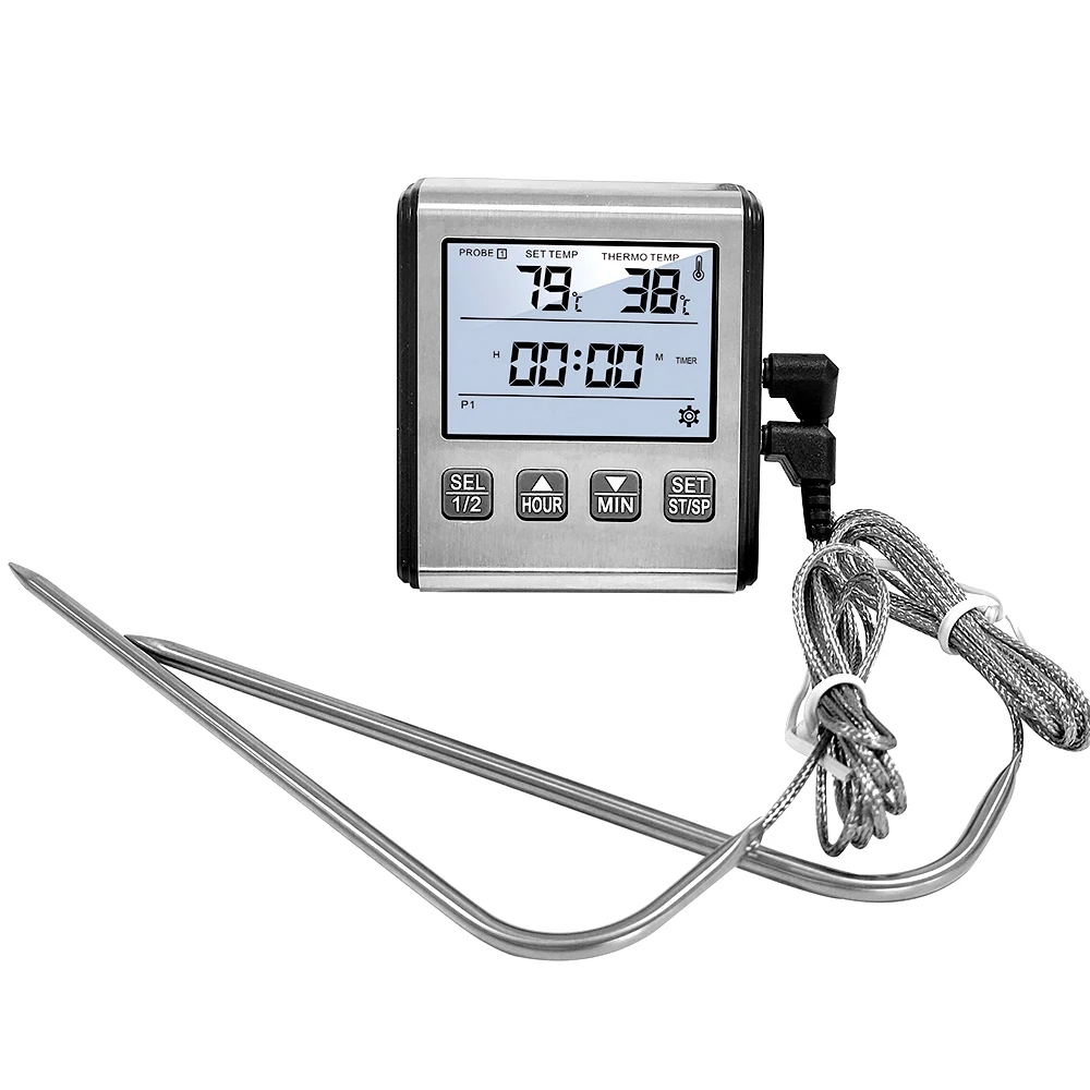 Digital Timing Food Thermometer Temperature Meter with Timer Function Meat Probe Electronic Kitchen Tools For Cooking BBQ Oven