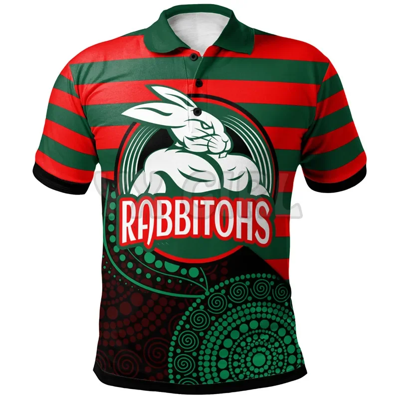 2024 Summer shirts women for men Rabbitohs Rugby Rabbitohs Super 3D printed Short sleeve t shirts Tops camisas