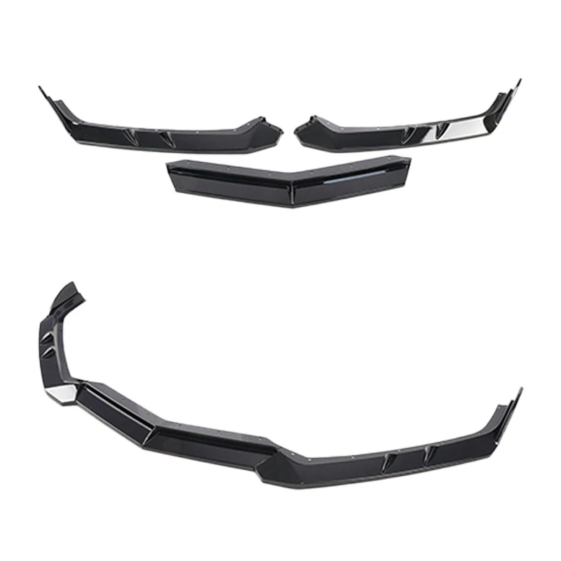 High Quality 3-Piece Front Lip Splitter Carbon Fiber Print Fit 2020-2026 C8 Aero Body Kit Car Tuning Accessories