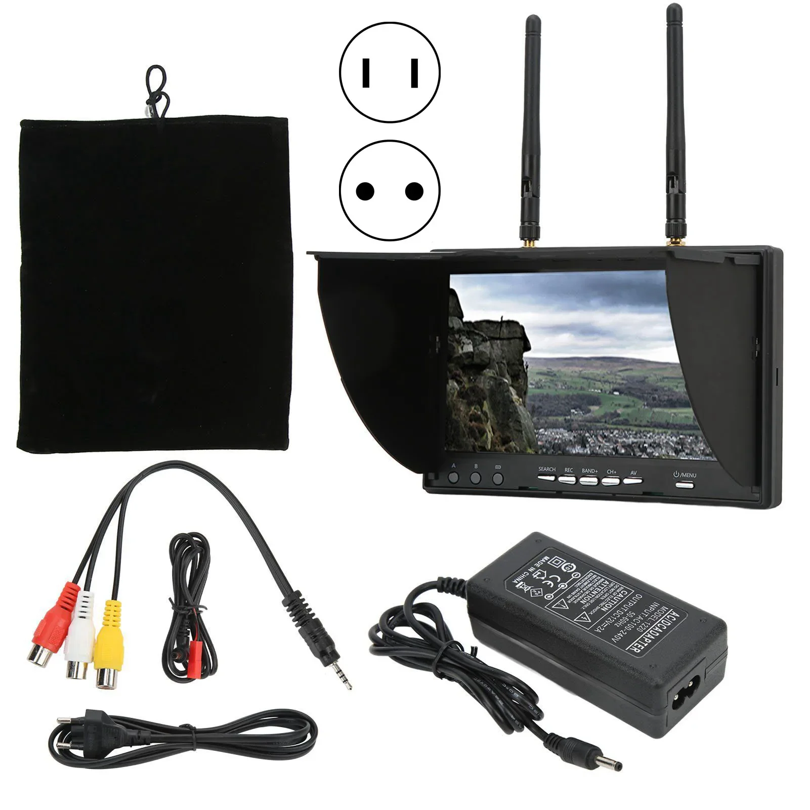 

Для монитора приемника FPV 5,8 ГГц 40 каналов 7-дюймовый видеоэкран для FPV Multicopte LCD5802D