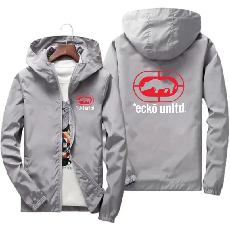 2026 Men's Autumn Red Hooded Casual Jacket with Full Zipper Design for Outdoor Sports Activities Windproof Lightweight Bomber
