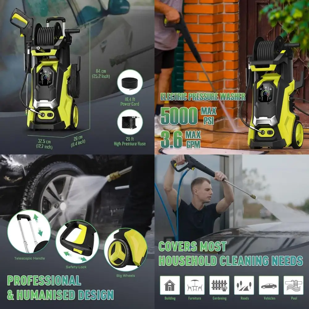 

Мойка высокого давления 5000 PSI для глубокой очистки автомобилей, патио, террас и подъездных путей