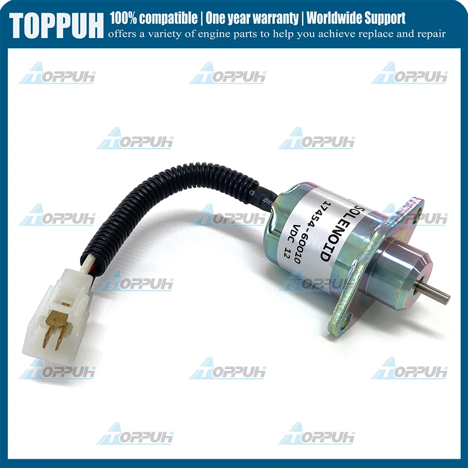 New SA-4569-T 17454-60010 Fuel Shut Off Shutdown Solenoid Kubota Yanmar Synchro Start SA4569T 12V