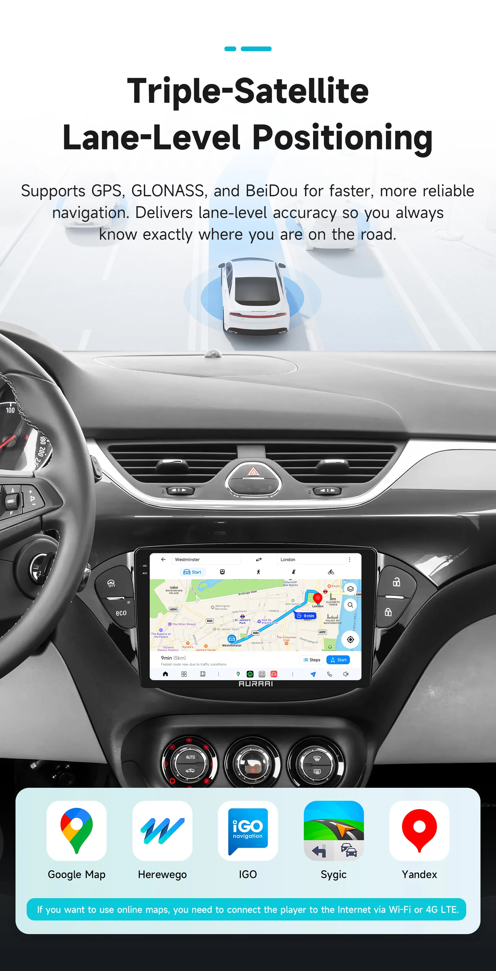 AURAAI X100 Android Auto-Intelligent-Bildschirm für Opel Adam Corsa E UIS7870 GPS DSP RDS SWC 4G BT CarPlay ADAS KI-Sprachsteuerung – Detail 19