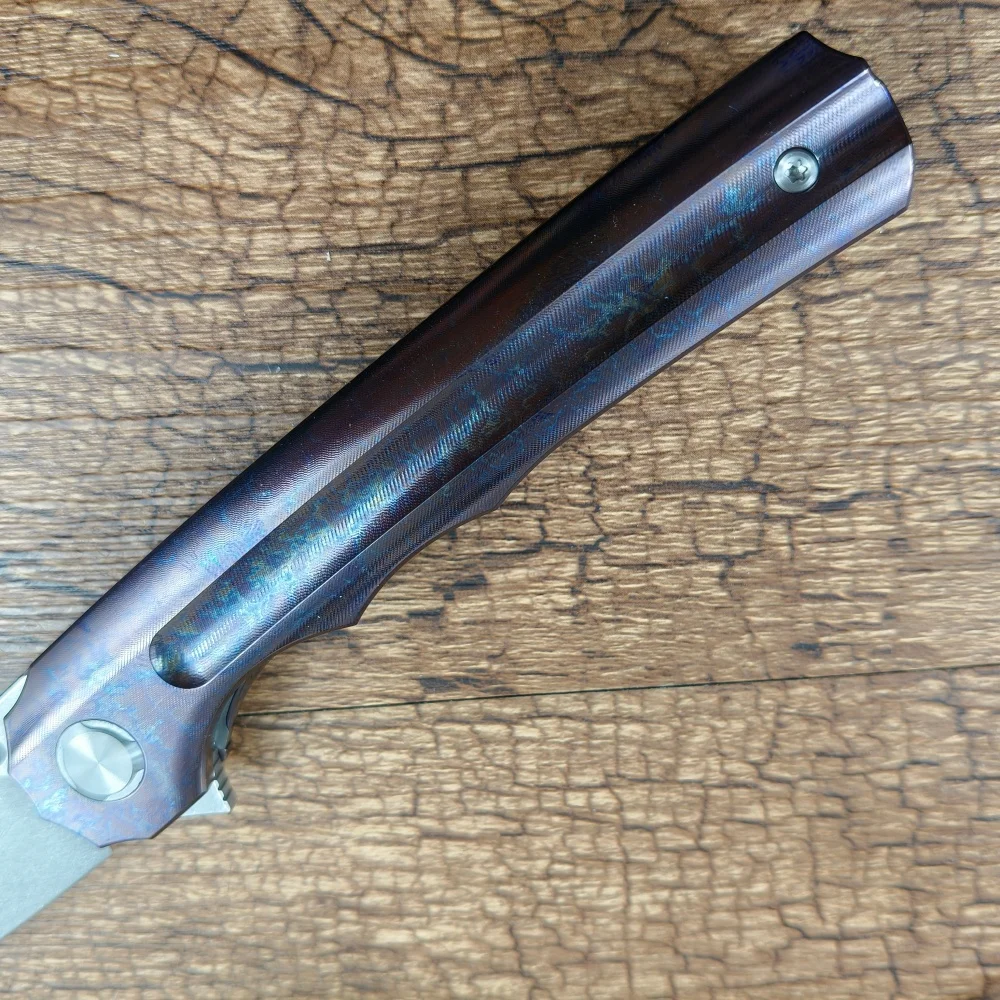 Twosun TS89 Titanium Handle Pocket Folding Hunting Knives M390 Steel Blade for Hunting Survival Utility