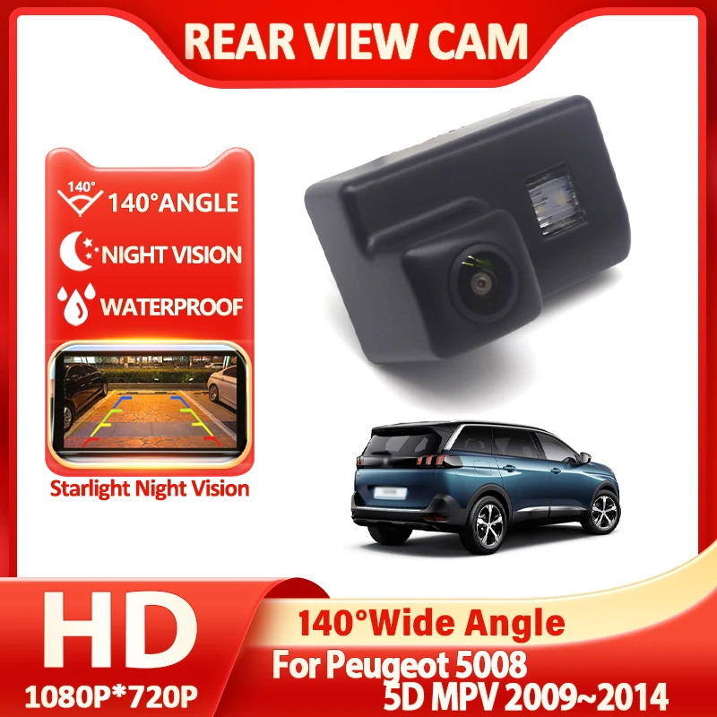 CCD NTSC Waterproof Night Vision Car Rear View Camera Backup Camera For Peugeot 5008 5D MPV 2009~2014 Waterproof Vehicle Camera