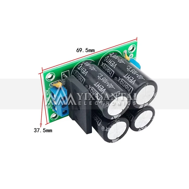 PW28 Dual Power Filter Amplifier Board with High-Current 25A Flat Bridge Rectifier for Unregulated Power Supply – DIY Kit